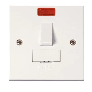 Connection Unit Double Pole Switched Fused Spur + Neon 13A White