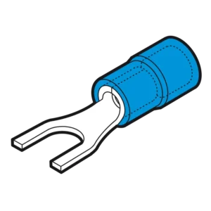 1.5mm²-2.5mm² Fork Terminal 6.4mm Blue [Pack of 100]