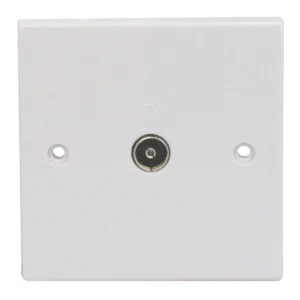 Essentials 11TV1 1 Gang Non-Isolated Coaxial TV Socket White
