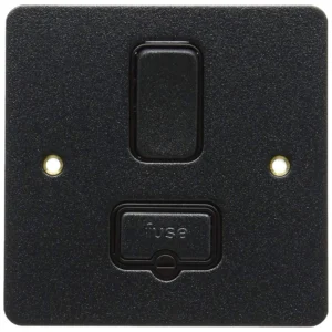 MK Connection Unit DP Switched Fused Spur 13A Lustrous Black Black Inserts