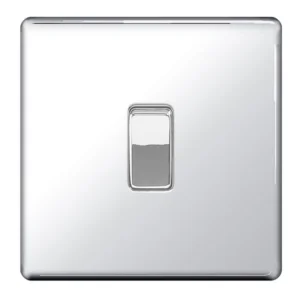 Plate Switch 1 Gang 2 Way 10A Polished Chrome