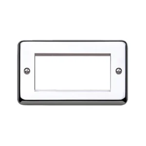 MK Front Plate 4 Module Euro Brushed Stainless Steel