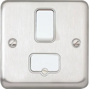 Connection Unit 13A Double Pole Switched Fused Spur 13A Brushed Stainless Steel