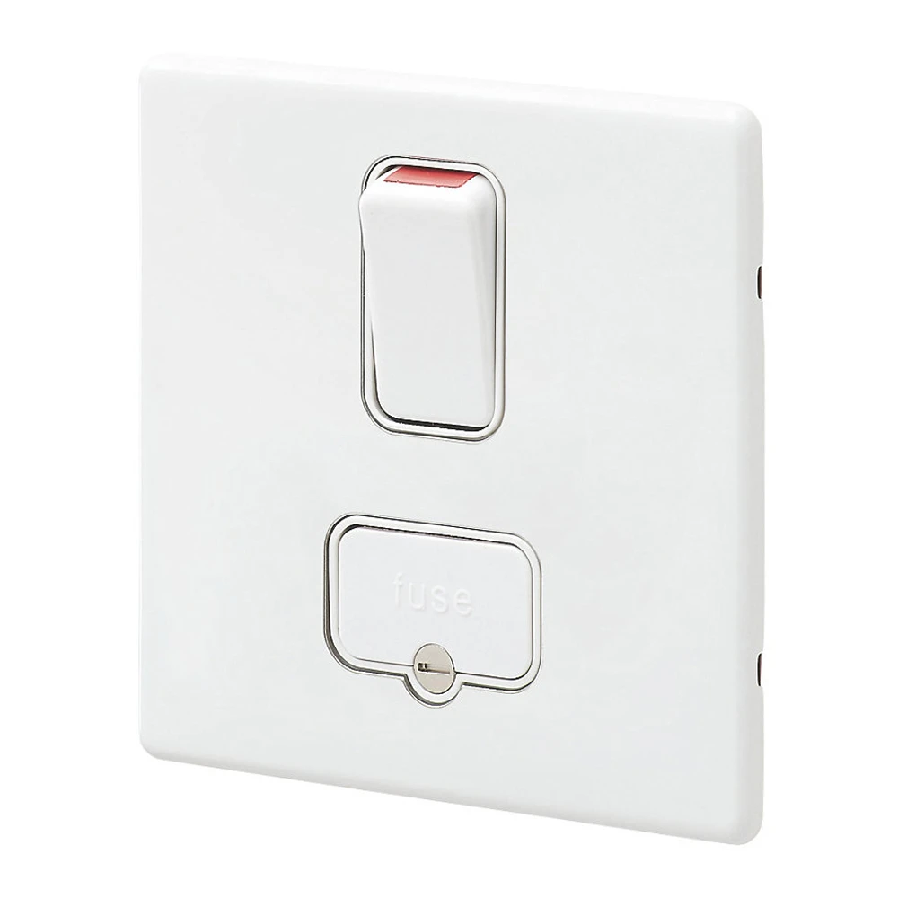 MK Connection Unit Double Pole Switched Fused Spur 13A White White Inserts