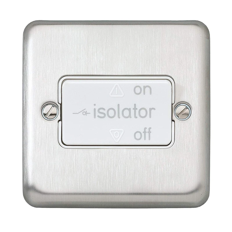 MK Isolator 3P Fan W/O Lock&Key 10A Brushed Stainless Steel - Image 2