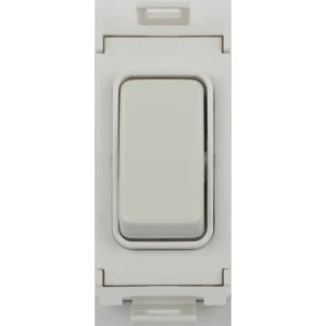 Grid Switch 2 Way Single Pole Retractive Module 10AX Painted White White