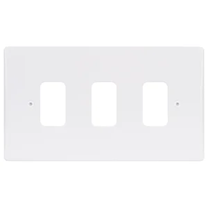 Grid Plate Front Plate 3 Gang Mounting Frame White