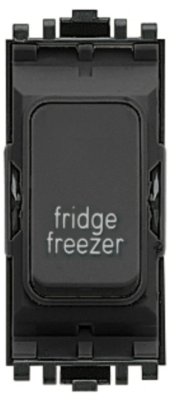 Grid Switch 1 Way DP Marked Fridge Freezer 20A Black