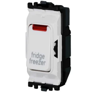 Grid Switch 1 Way DP + Neon Fridge/Freezer 20A White