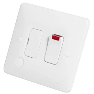 Hager Sollysta Connection Unit Switched Fused c/w Neon & F/O 13A 86 x 32.5 x 86mm White Urea