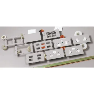 Electrak Faceplate 3 Compartment 2 Gang RCD 100mm Socket Outlet