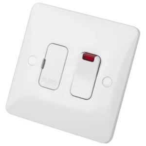 Hager Sollysta Connection Unit Switched Fused Spur c/w Neon 13A 86 x 32.5 x 86mm White Urea
