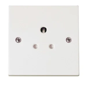 Socket 1 Gang Unswitched Round Pin 5A White