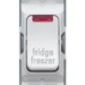 1 Way Double Pole Black Grid Switch + Neon 20A Fridge Freezer