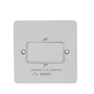Schneider  Plate Switch 1 Gang TP Fan Isolator 10A Painted White White Insert