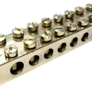 Earth Block Main Terminal Eight Way 88 x 19mm Brass