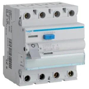 Hager RCCB Four Pole Class A 40A 30mA