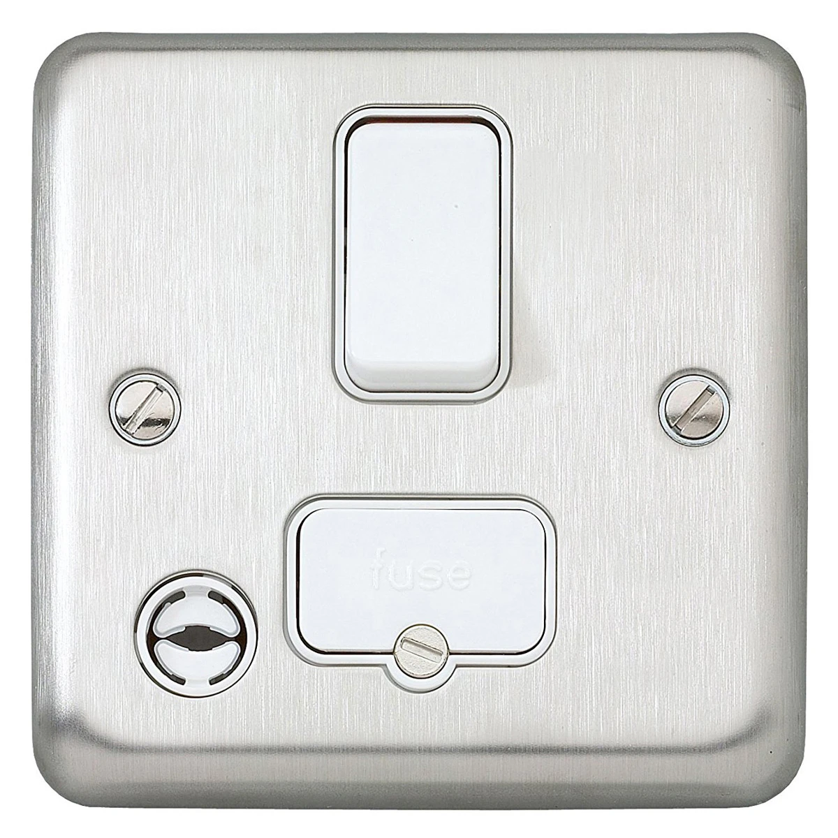 Connection Unit 13A Double Pole Switched Fused Flex Out 13A Brushed Stainless Steel - Image 2
