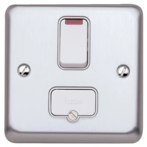 Connection Unit 13A Double Pole Switched Fused Spur Neon 13A Brushed Chrome