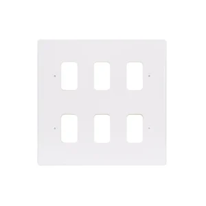 Ultimate Slimline 6-Gang Front Plate White
