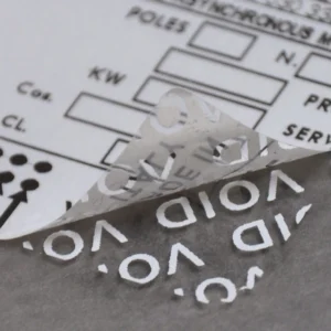 37 x 74mm White Matt Polyester Film Adhesive Security Label