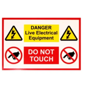 Danger Live Electrical Equipment 225x150mm Rigid PVC Label