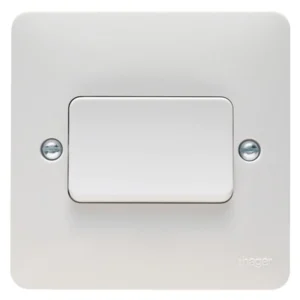 Plate Switch 1 Gang 2 Way Wide Rocker 10AX White