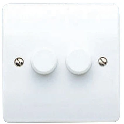 MK White Logic Plus 2 Gang 120W Trailing Edge LED Dimmer Switch - Image 2