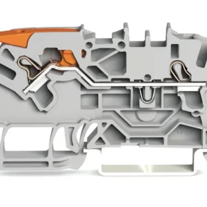 Wago 2-Conductor Through Terminal Block With Lever And Push-In Cage Clamp 2.5mm² With Test Port Side And Center Marking For Din-Rail 35 X 15 And 35 X 7.5 Push-In Cage Clamp® 2,50 Mm² Gray