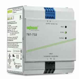 Wago Power Supply Eco 1-Phase 24 VDC Output Voltage 10 A Output Current Dc-Ok Led 4mm²