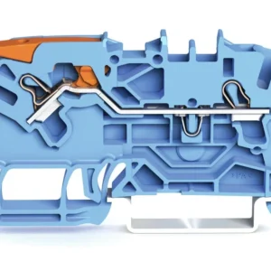 Wago 2-Conductor Through Terminal Block With Lever And Push-In Cage Clamp 2.5mm² With Test Port Suitable For Ex I Applications Side And Center Marking For Din-Rail 35 X 15 And 35 X 7.5 Push-In Cage Clamp® 2,50 Mm² Blue