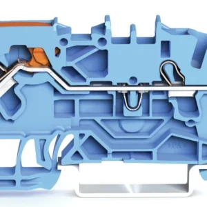 Wago 3-Conductor Through Terminal Block With Lever And Push-In Cage Clamp 2.5mm With Test Port Suitable For Ex I Applications Side And Center Marking For Din-Rail 35 X 15 And 35 X 7.5 Push-In Cage Clamp® 2,50 Mm² Blue