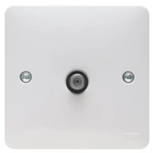 Hager Sollysta Socket Satellite Single F Type Screened 86 x 37.5 x 86mm White Urea