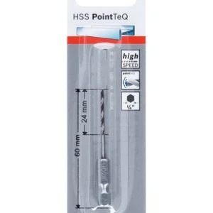 2mm x 60mm HSS Twist PointTeQ Drill Bit with Hex Shank