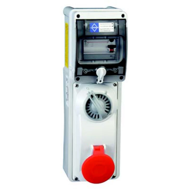 Lewden Socket Switch Interlocked Triple Pole Neutral + Earth IP44 16A 415V Red 4 Pole RCD - Image 2