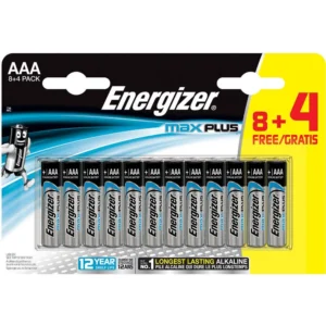 Energizer Performance Alkaline Max Plus AAA Battery (8 + 4 FoC Pack)