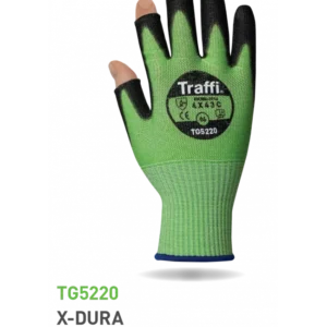 Green X-DURA 3 DIGIT PU Cut Level C Safety Glove Size 9