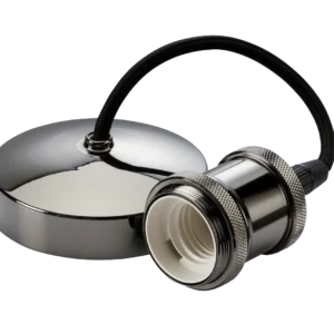 6" E27 Vintage Pendant Set - Black Nickel