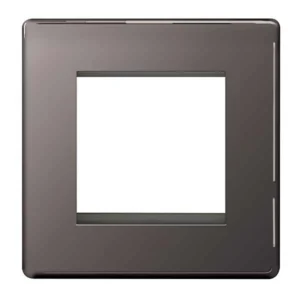 Front Plate 2 Module Grid Square Screwless Black Nickel