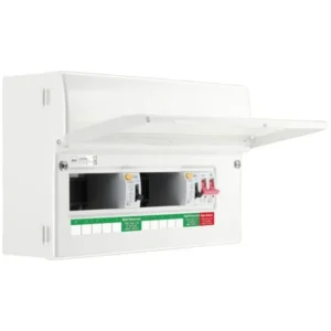 BG Fortress Fully Recessed Dual RCD Consumer Unit Unpopulated 10 way 2 x 100A 30mA Type A