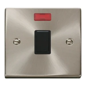 Switch DP Neon 20A Satin Chrome Black Insert Victorian