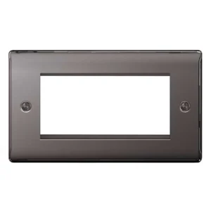 Front Plate 4 Module Grid Rectangular Black Nickel