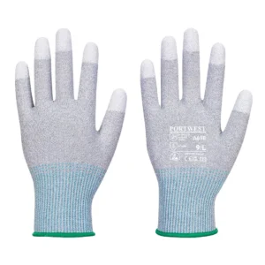 Portwest Esd Pu Fingertip Glove Cut C Grey/White Xs Pk 12