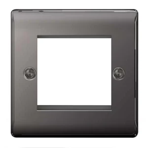 Front Plate 2 Module Grid Square Black Nickel