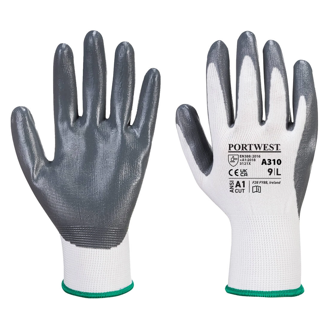 Flexo Grip Nitrile Coated Glove Grey/White Size XL