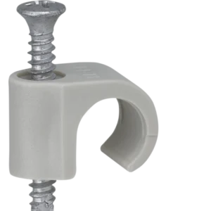 Drill Cable Clip PH2 Screw Round Lead 14-18 Grey