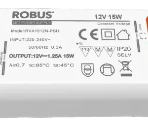 Vegas 15W 12V Ip20 Constant Voltage Driver Non Dimmable