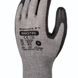 Benchmark BMG745 Cut D Polyurethane Gloves Grey/Black - 9 L