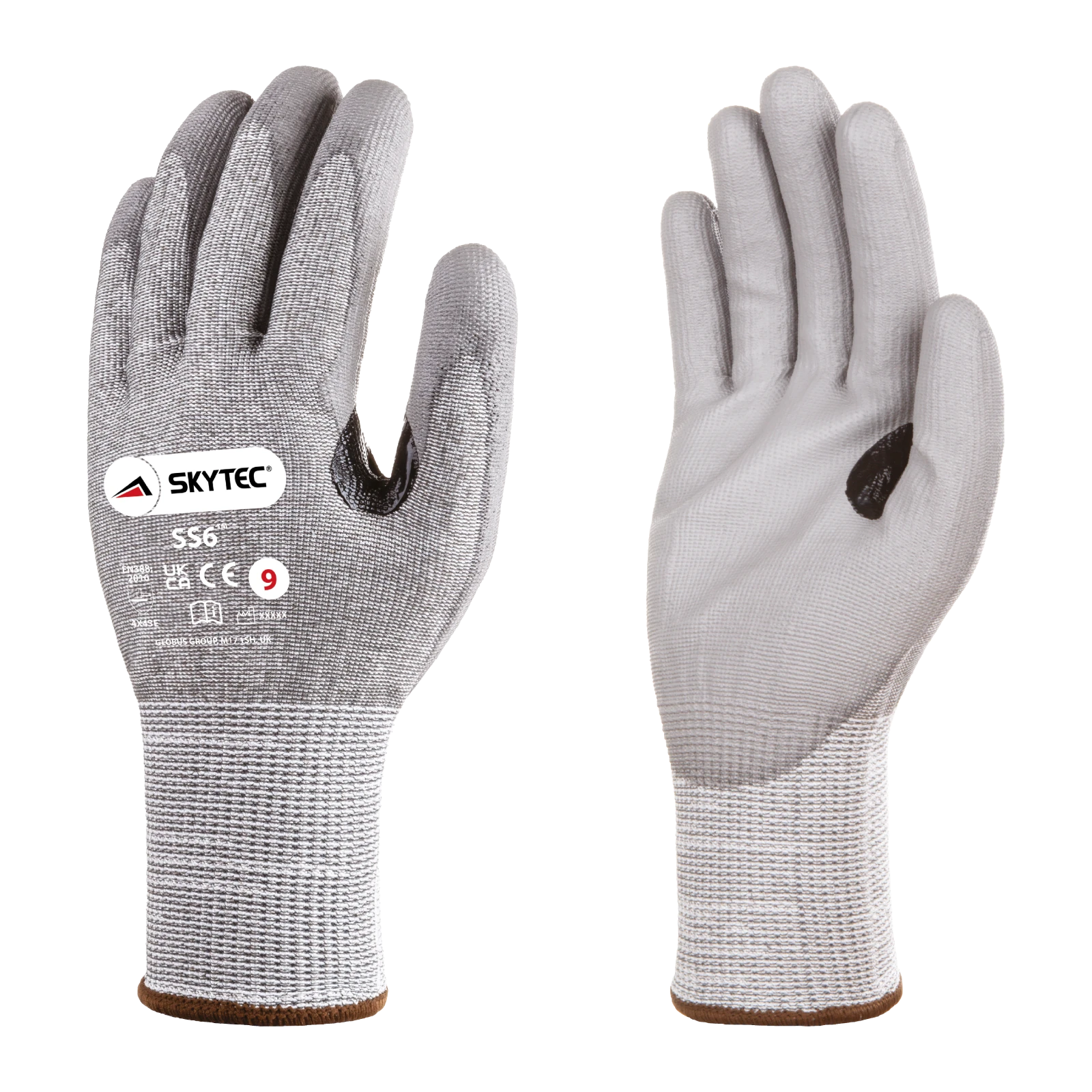 Skytec SS6 Cut Resistant Level E PU Coated Gloves Grey - 10/XL - Image 2