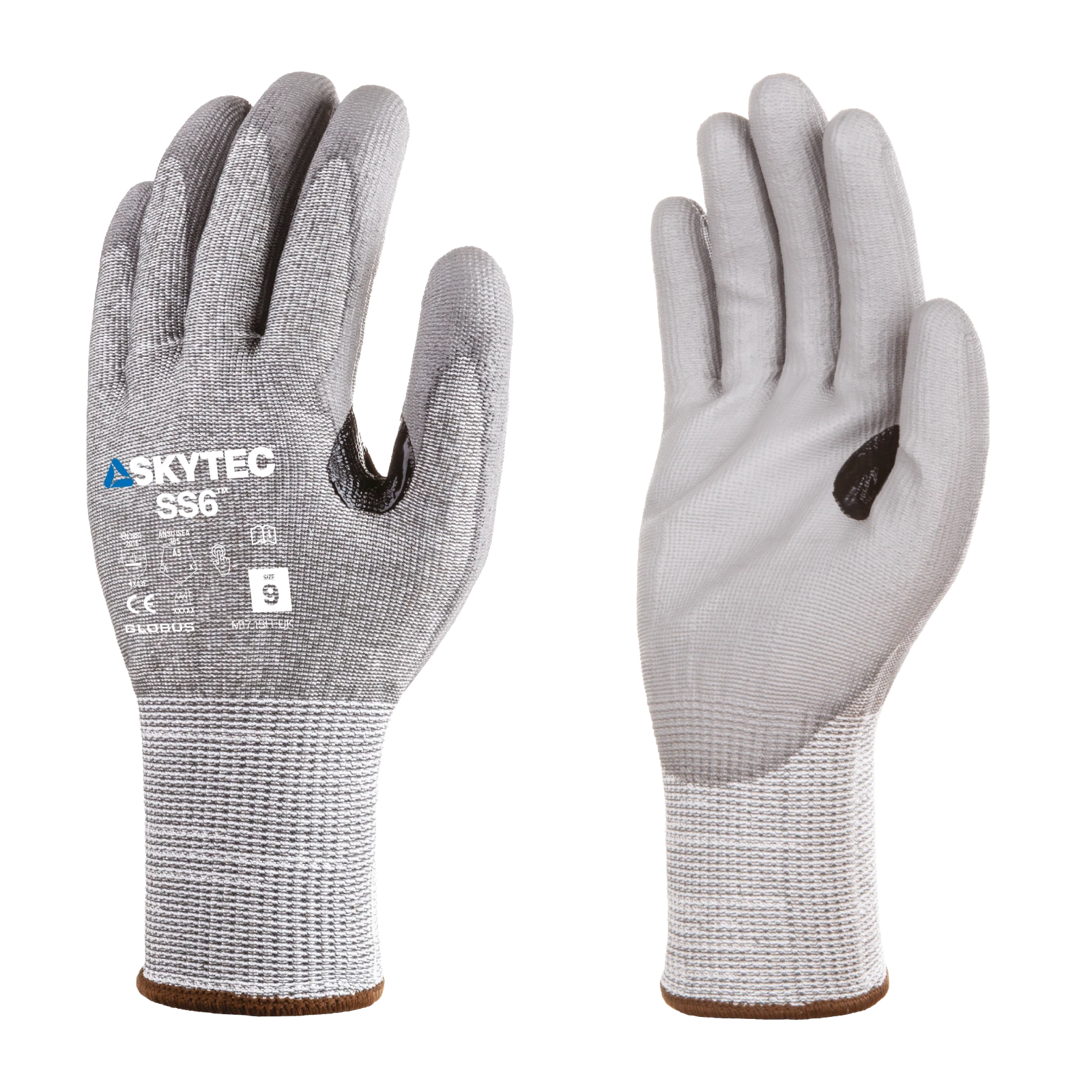 Skytec SS6 Cut Resistant Level E PU Coated Gloves Grey - 8/M - Image 3